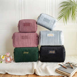 亚马逊爆款化妆包天鹅绒绒布大容量化妆品收纳包出行便携包可定制