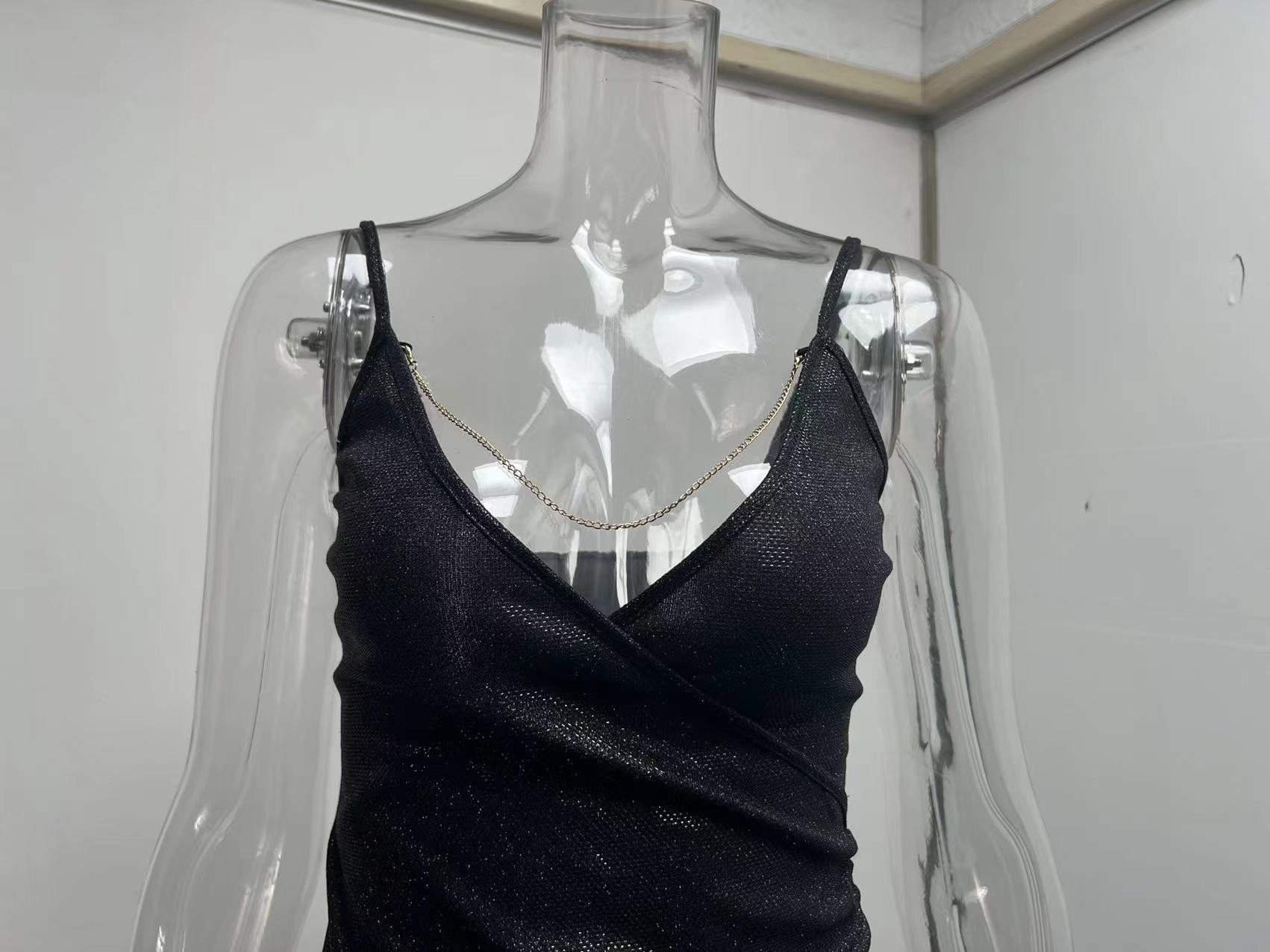 140g Weight Midi Dress Dress Length Type Sleeveless Sleeve Length Pencil Skirt Dresses Type Spandex, Polyester Fabric Type High Waist Waist Line Daily Occasion V Neck Neckline Skinny Fit Type Solid Color Pattern Summer Season Women'S Gender Patchwork Design Fashion Style Wholesale Women'S Fashion Patchwork Solid Color Daily V Neck Sleeveless Pencil Skirt 14