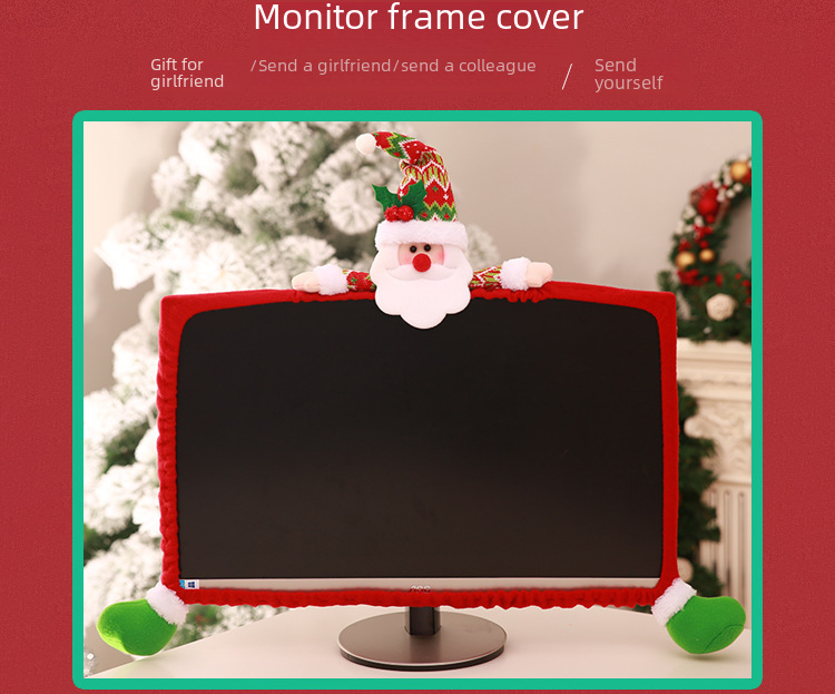 Christmas decoration supplies three-dimensional cartoon Computer cover non-woven computer dress-up _voghion.com