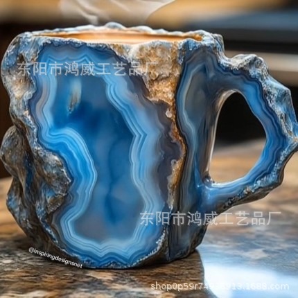 2024 Tazas de café de cristal mineral nuevas tazas de café de resina de cristal mineral nuevos productos