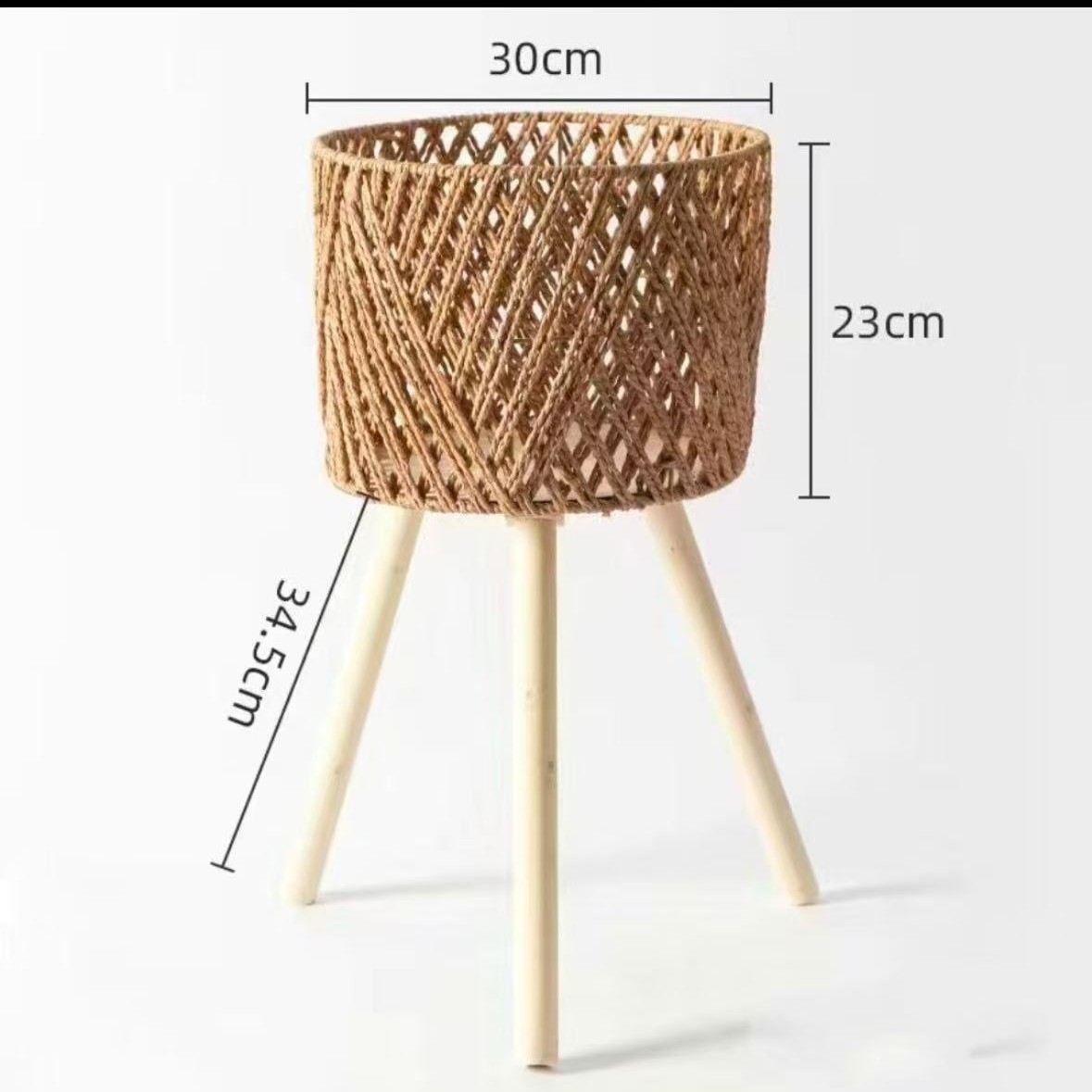 Estante para Macetas de Ratán Hecho a Mano, Ratán y Bambú, Hecho a Mano, para Sala de Estar y Balcón