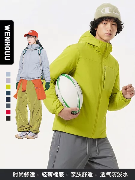 Outdoor lightweight cotton jacket for men, sports casual warm jacket for women, waterproof couple's windproof tech cotton coat, customizable