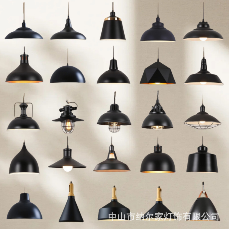 Retro American Chandelier Loft Creative Bar Restaurant Hotel Special Chandelier Industrial Style Nostalgic Lampshade Simple