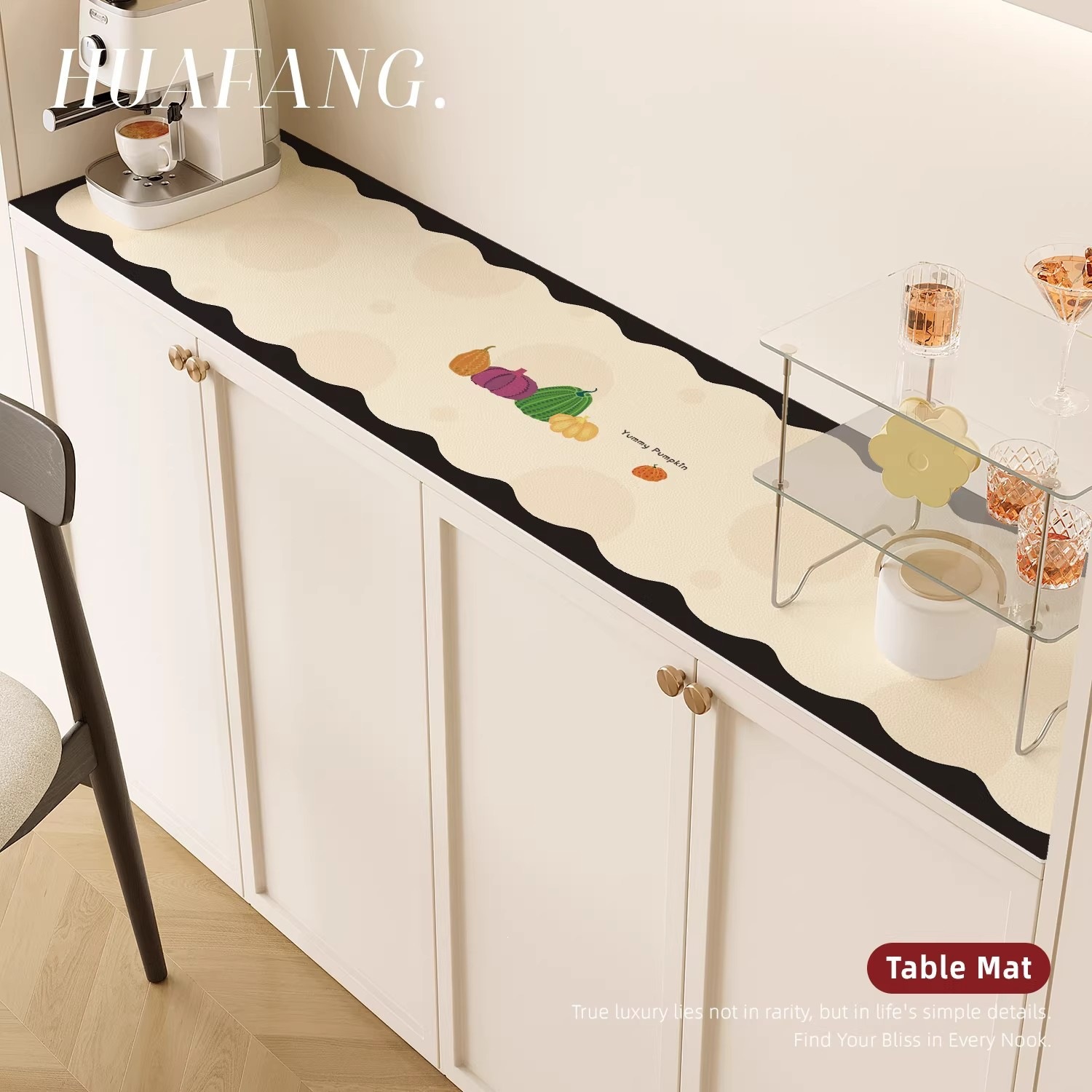 Cartoon Sideboard Table Mat 2026 New Waterproof and Oil-Proof No-Wash Tv Cabinet Mat Cream Style Shoe Cabinet Dust-Proof Table Mat