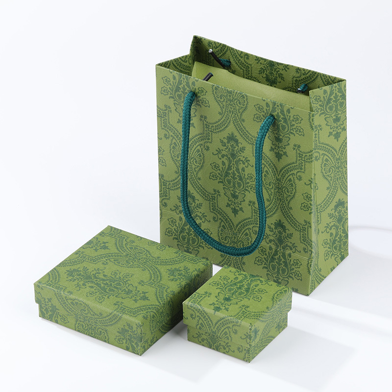 Spot Green Tiandi Cubierta Caja de joyería retro Caja de embalaje Caja de anillo Collar Caja de pendientes Caja de joyería