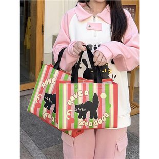 Black Cat Christmas Handheld Clothing Bag Women's Clothing Children's Clothing Packaging Bag Gift Bag Non-Woven Bag Takeaway Bag Cute