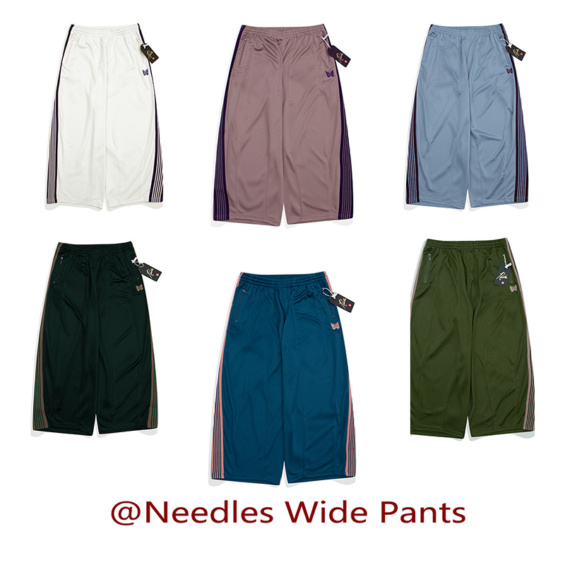 needles track pants蝴蝶刺绣阔腿裤日系潮牌宽松运动长裤男女款