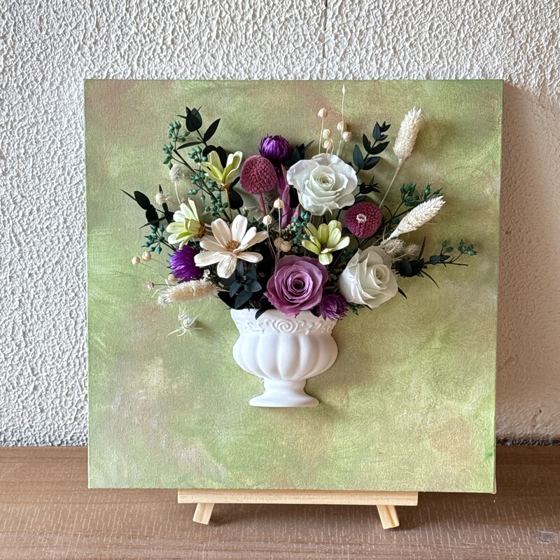 立体フランス油絵フラワーアレンジメント diy 不滅の花石膏装飾品チームビルディング手作り活動不滅の花フォトフレームサロン|undefined