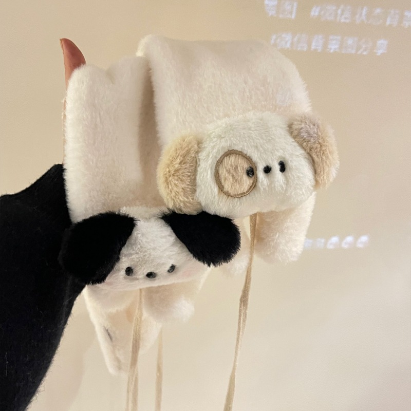 2023 nuevo otoño e invierno cálido a prueba de viento orejeras niños lindo estudiante de dibujos animados orejeras de felpa de celebridad de Internet