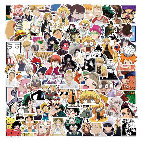 100 Japanese anime collection graffiti stickers Hunter Volleyball Shounen Demon Slayer suitcase stickers