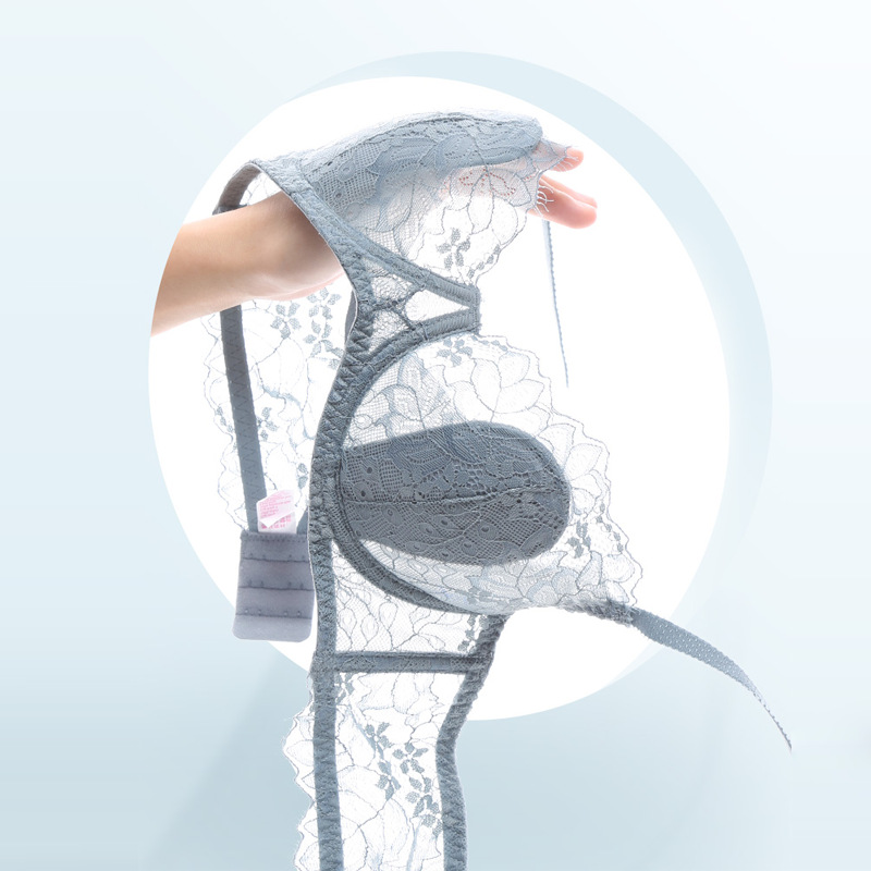 Sujetador de encaje sexy sujetador bordado al por mayor delgada taza de verano ropa interior grande del pecho de las mujeres se reunieron ropa interior sexy de encaje