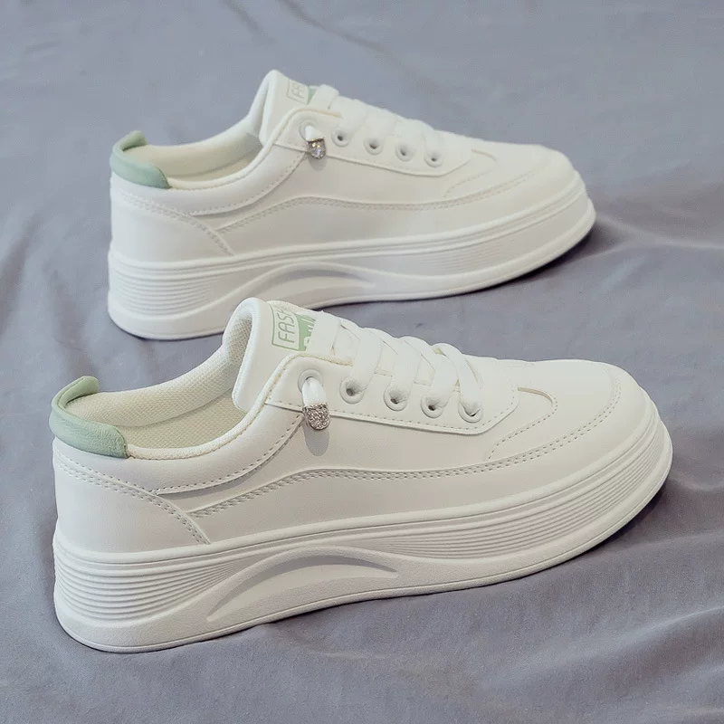 Breathable White Sneakers, Soft Sole, Platform Style, Sizes 35–40