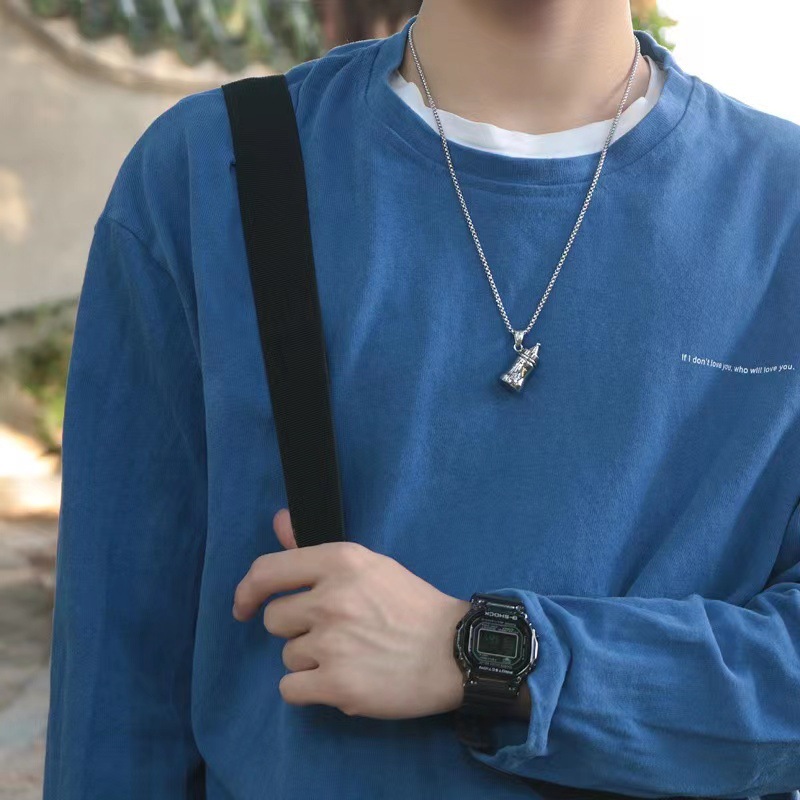 Süße kleine Milchflaschen-Halskette, personalisiertes Hip-Hop-Street-Crowd-Design, Kinderanhänger, trendig für Männer und Frauen_voghion.com