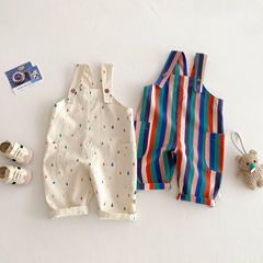 赤ちゃんのファッションのストライプのズボンの2025の新型のa類の春の女の子の韓国版の波の点のズボンの男の子の洋気のバックのズボン