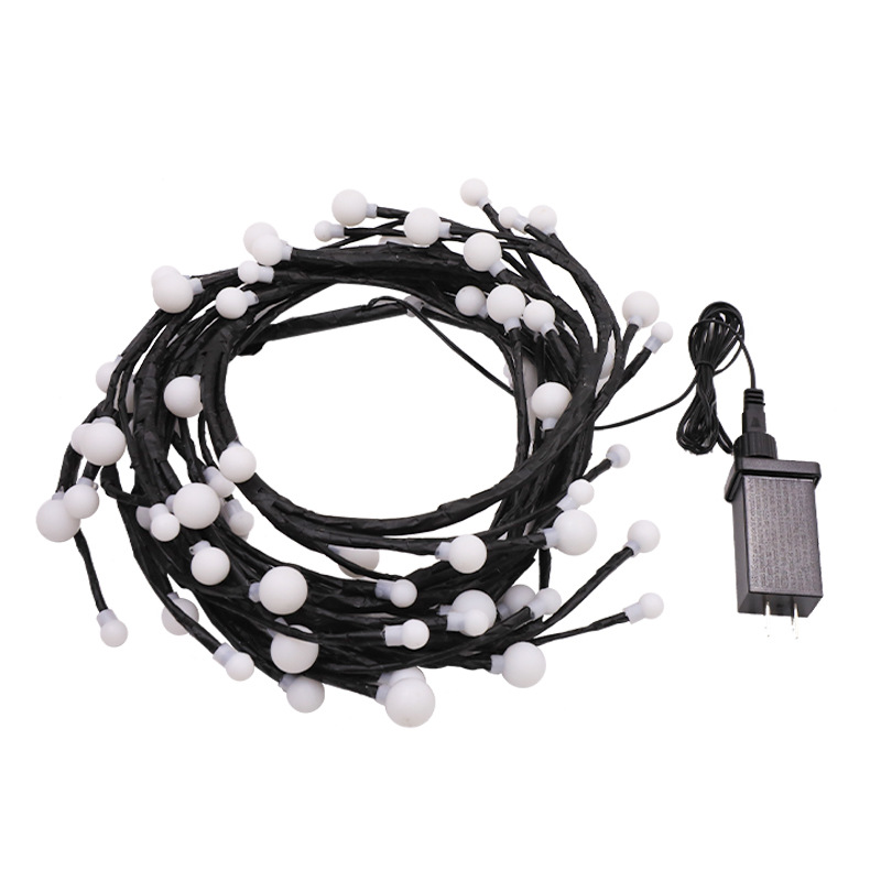 Nuevo Holiday LED rama ratán Cadena de luz de plástico pequeña bola de color luz Internet celebridad luz decorativa diseño de cadena de luz modelado