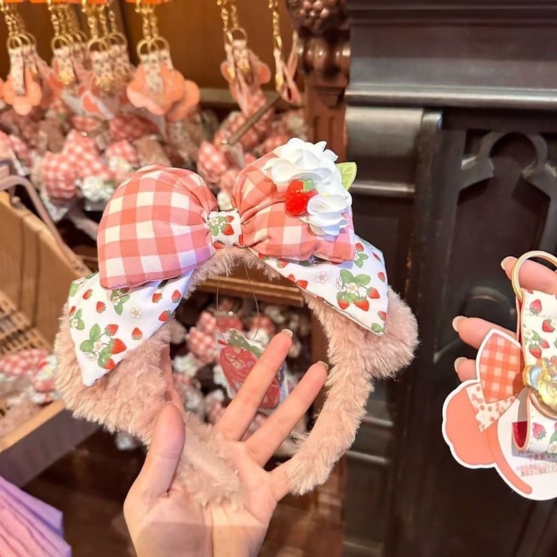 ディズニー購入 シェリーローズ ヘッドバンド 女性用 かわいい ダッフィーベア リボン ぬいぐるみ ヘッドバンド 遊園地 写真撮影 ヘアピン|undefined