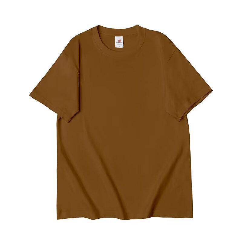 Camiseta de algodón de manga corta para hombres transpirable de color sólido cuello redondo soporte de logotipo personalizado camiseta publicitaria camiseta camiseta