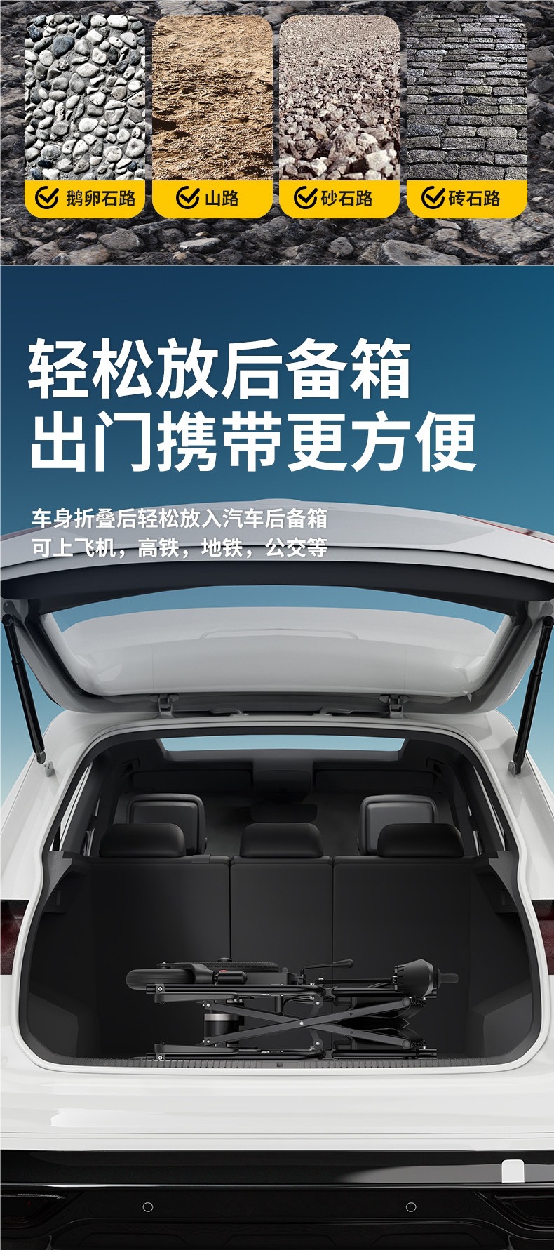 Justhero Electric Wheelchair, Intelligent and Fully Automatic, Foldable and Lightweight Seat for the Elderly, Widened Four-Wheel Mobility Scooter