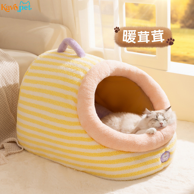 跨境猫窝冬加厚封闭式安全感秋冬季保暖防寒帐篷窝睡袋幼猫狗窝宠