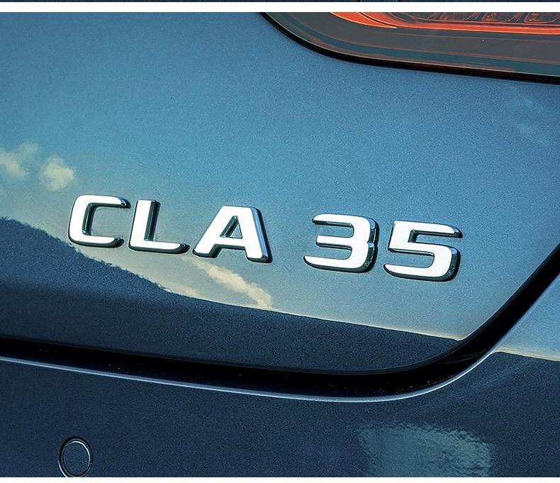 Mercedes-Benz rear car sticker, AMG tail emblem modification for CLA200/220/260, CLA45 lettering, and four-wheel drive symbol
