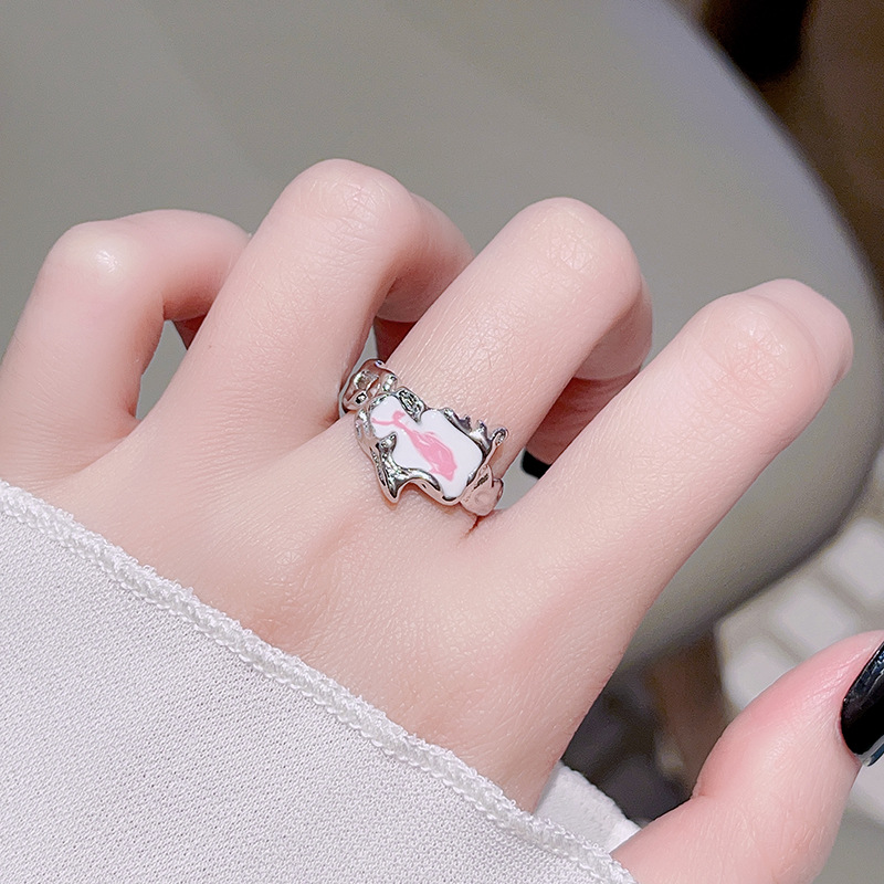 10g Weight Rhinestones Inlay Material Open Rings Classification Adjustable Ring Size 1 Piece Quantity Daily, Street Occasion Copper Material Geometric Pattern Women's Gender Plating, Inlay Design Sweet, Cool Style Style Wholesale Sweet Cool Style Geometric Copper Plating Inlay Rhinestones Open Rings 8