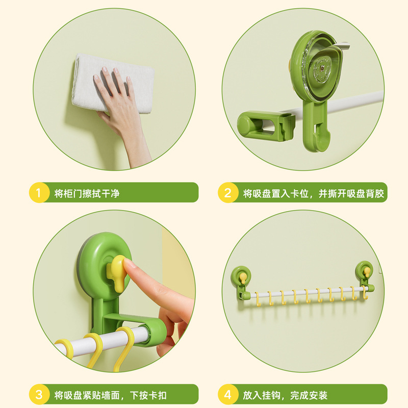 Heart-shaped Dopamine Suction Cup Hook, Pack of Multiple, No-Hole Strong Adhesive Hooks, Door Behind Clothes Hook, Damage-Free Storage