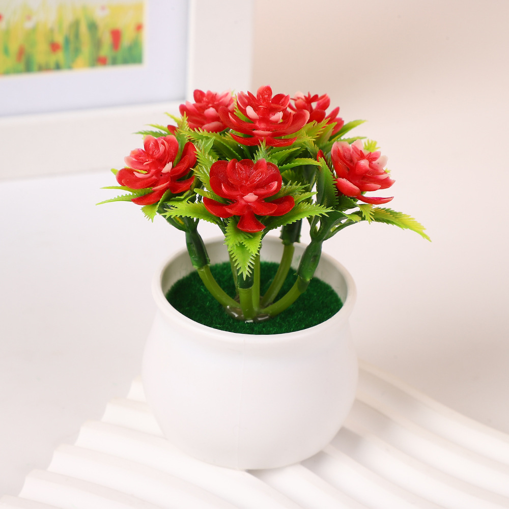 Plantas verdes de imitación decoración de maceta flores de imitación plástico de imitación de plantas verdes de imitación combinación decoración flores falsas image 2