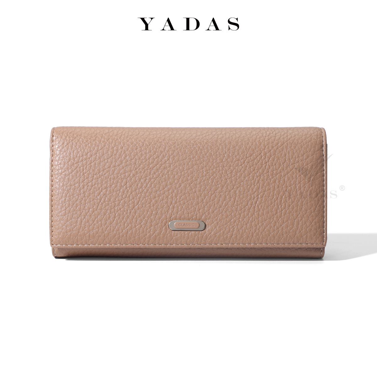 YADAS al por mayor transfronterizo estampado de lichi de moda de color sólido nuevo estilo largo de mujer con bisagras internas de alta calidad bolso de mano