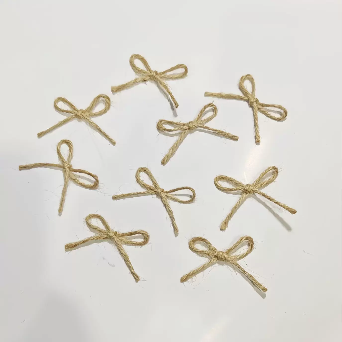 麻绳蝴蝶结3.5cm手工黄麻绳蝴蝶结发饰头饰服装辅料DIY配件