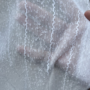 White window screen factory engineering vertical strip jacquard light transmission imitation linen curtain new balcony screen cross-border e-commerce supply
