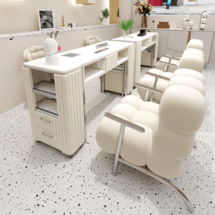 J8 Style Cream Manicure Table Manicure Table and Chair Set Yunshang New Zhongmin Leak-Proof High-Power Vacuum Cleaner Stainless G3