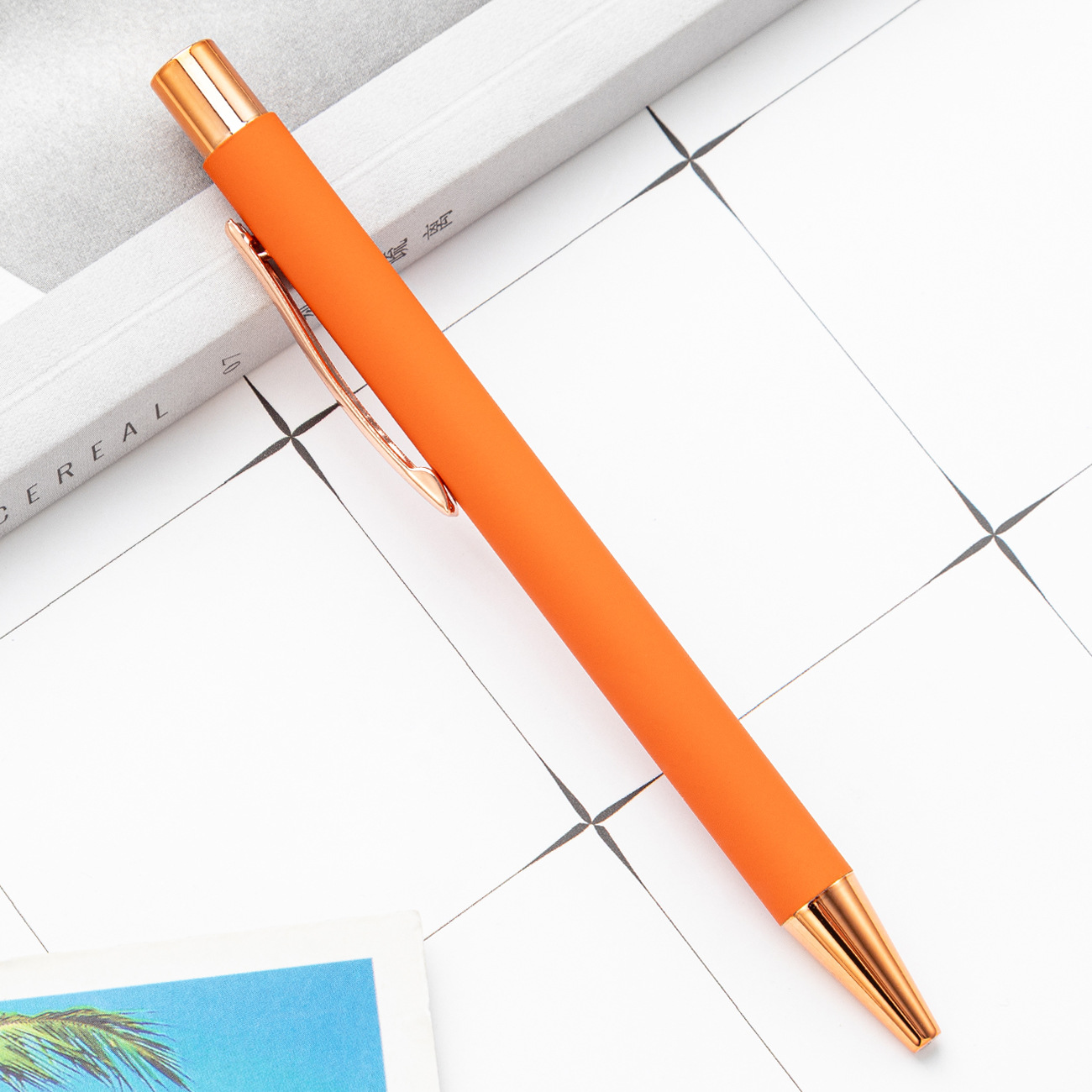 Prensa spray pegamento bolígrafo Oficina papelería estudiante publicidad regalo pluma al por mayor logotipo imprimible Bolígrafo De Metal