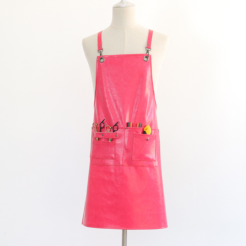 Delantal de cuero de PU de Amazon transfronterizo, cuero de caballo loco, cintura de cocina para el hogar, mono de restaurante, delantal impermeable, impresión
