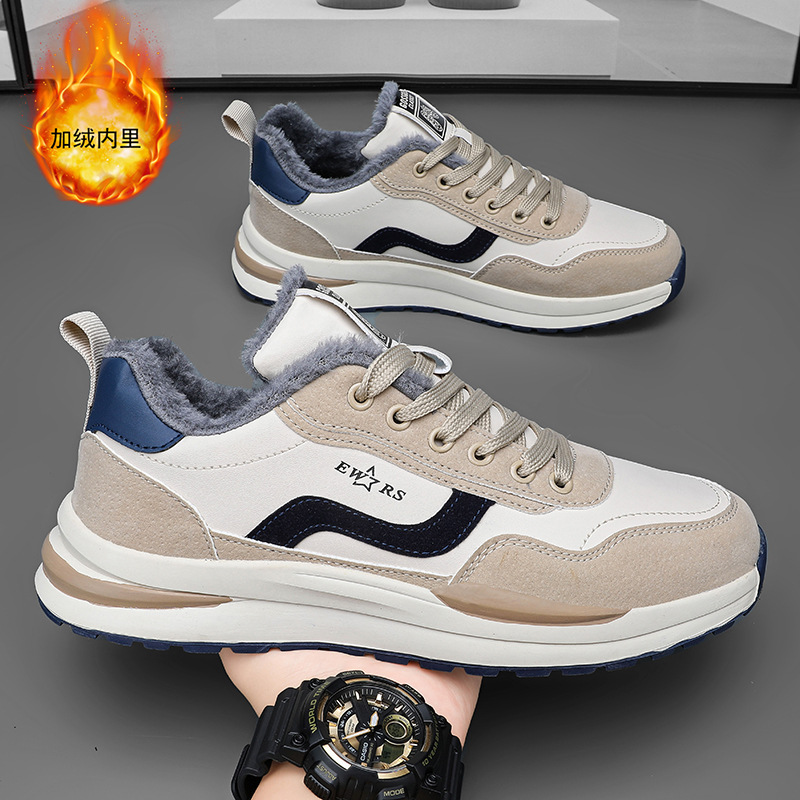 Zapatos Forrest Gump para hombres en otoño, zapatos deportivos casuales de moda, suela suave, superficie de cuero, zapatos de moda para correr, zapatos de algodón cálidos en invierno