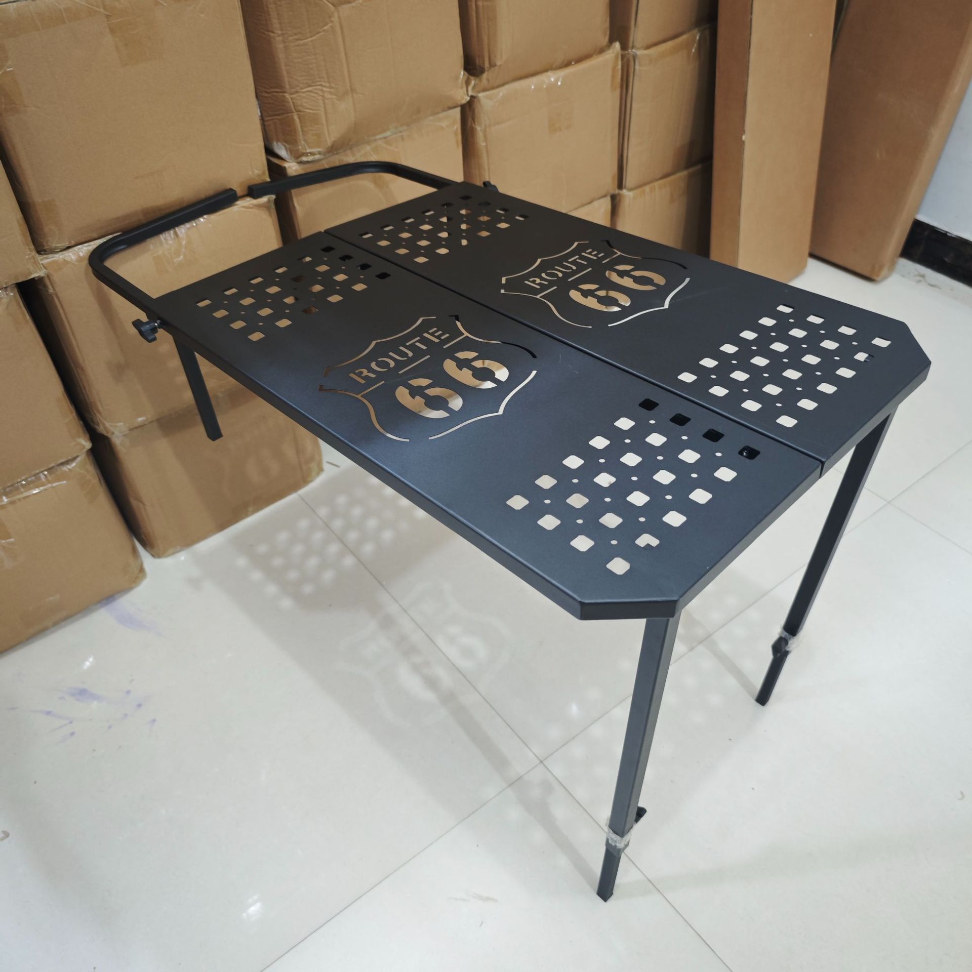 Car Tire Table Outdoor Camping Picnic Folding Table Metal Dining Table Cross-border New Off-road Equipment