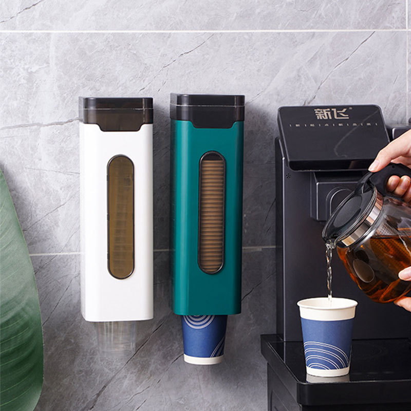 Take-out cup holder, disposable paper cup rack, divide cup holder, can hold tea leaves, no punching required, wall-mounted drinking machine cup holder, wholesale