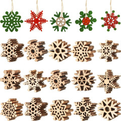 Factory Direct Sale Eco-Friendly Wooden Snowflake Ornament Christmas Festival Decoration Hanger Hollow Snowflake Creative Style