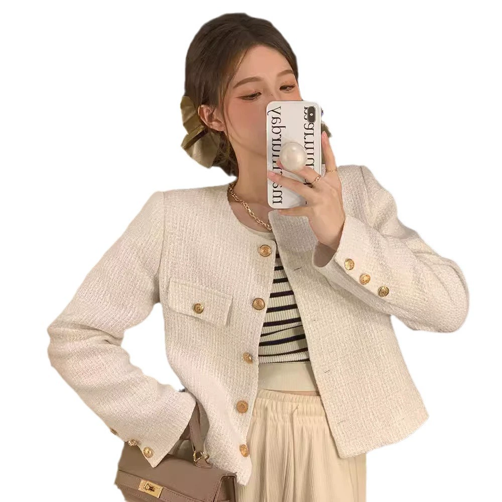 Теплая зимняя короткая куртка, стиль Chanel, французский стиль