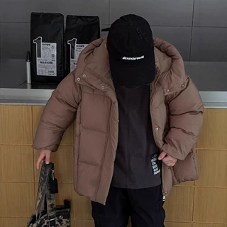 2025秋冬季新款韩版儿童白鸭绒防寒羽绒服服百搭连帽保暖外套