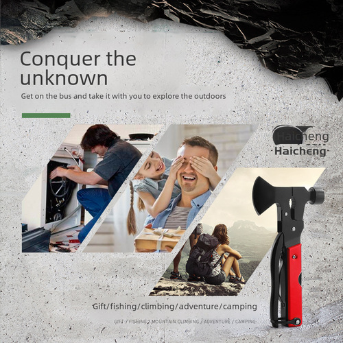 Multi-functional axe hammer, survival hammer, multi-functional ground nail hammer, outdoor camping tools, outdoor camping axe