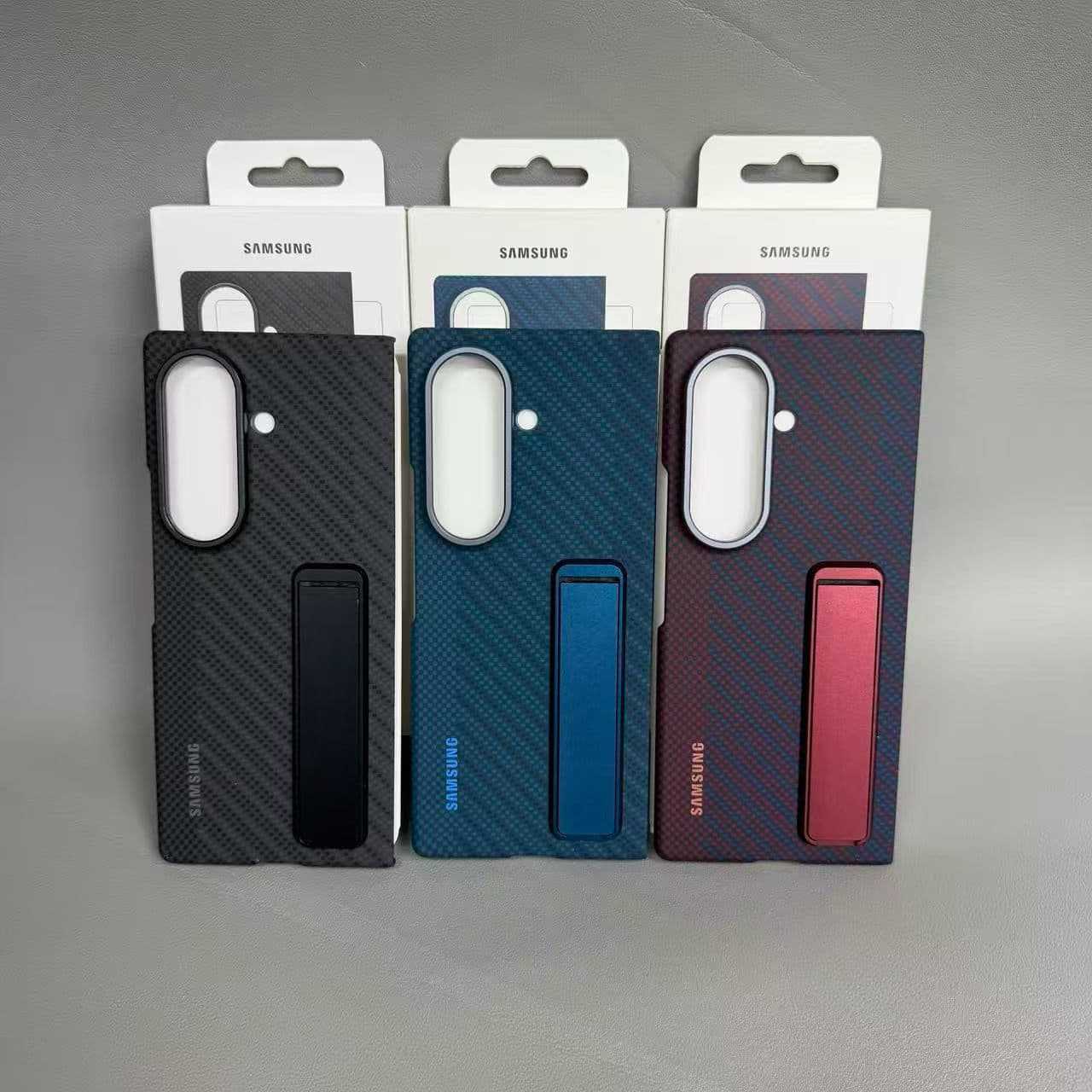 适用三星ZFold8ultra碳纤维纹支架手机壳折叠fold8凯夫拉纹手机套