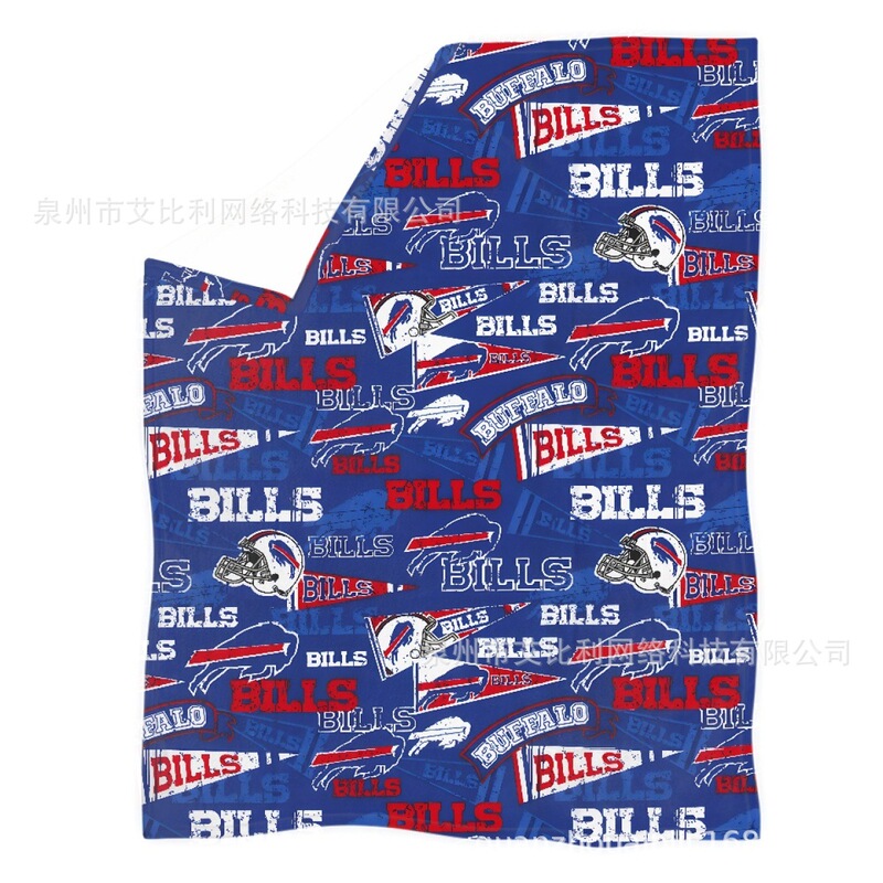 布法羅BillsNFLチームのロゴプリント自動車毛布を代理して、駅でサンゴの絨毯を販売します。|undefined