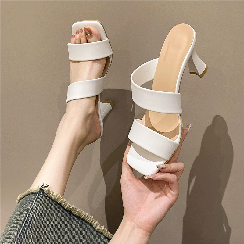 Женские нишевые сандалии больших размеров, французские дизайнерские сандалии, минималистичные сандалии на высоком каблуке с открытым носком 41, 4245