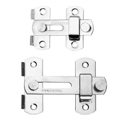 Zuogang stainless steel flat door buckle latch safety bolt sliding door hasp pet cage door lock hardware wholesale