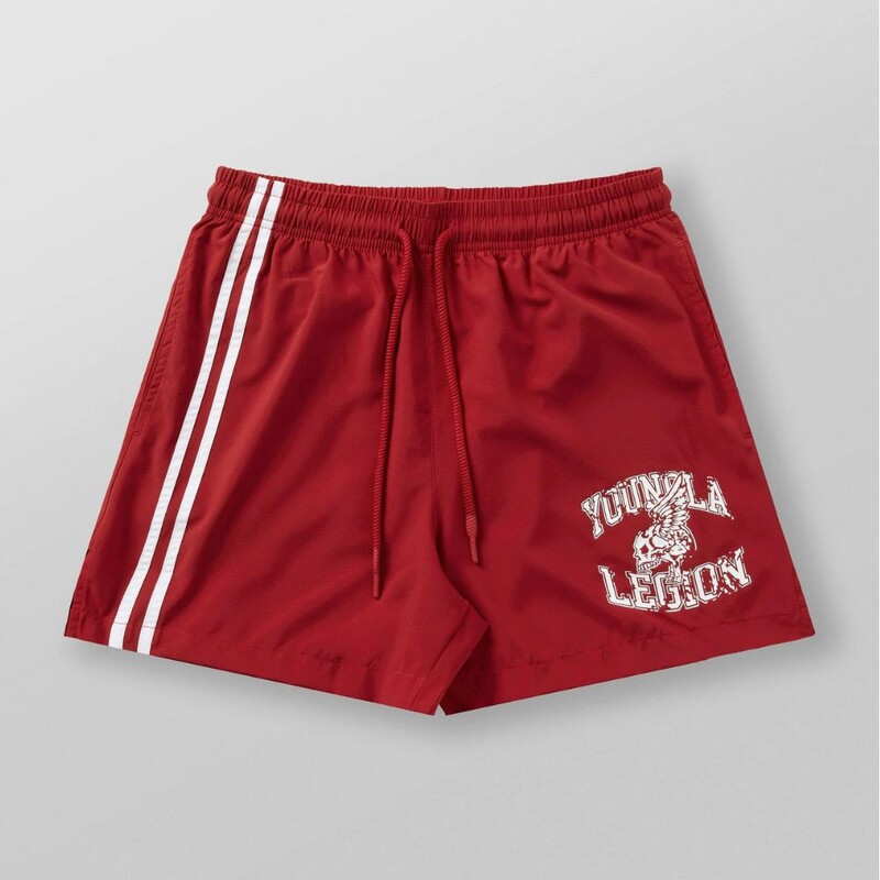 Trendy brand YOUNG men's striped shorts slim fitness outdoor beach running basketball training quarterpants