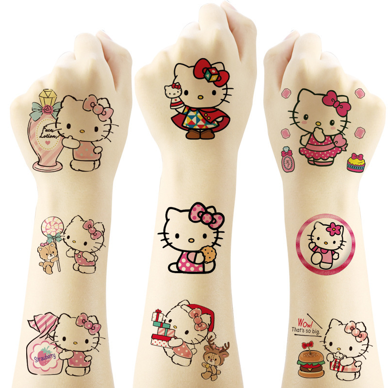 5X5Cmkt Cat Tattoo Stickers 20 Cartoon Tattoo Stickers Water Transfer Disposable Tattoo Birthday Party