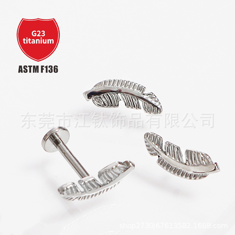 Pointed titanium steel lip stud product view