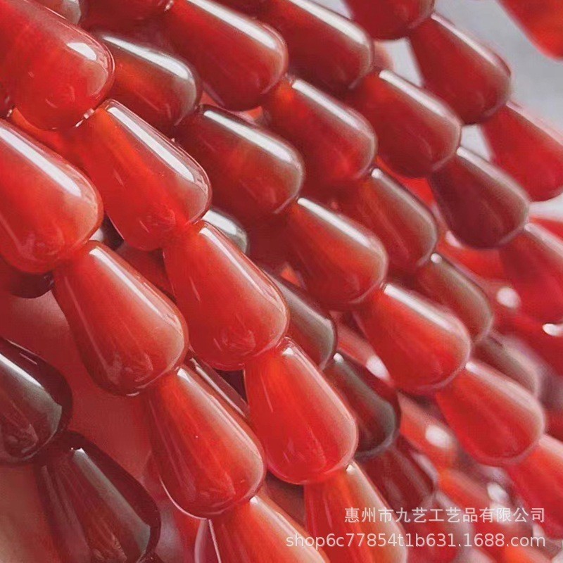 8 * 12mm紅瑪瑙水滴珠散珠耳飾りヘアピン玉かんざし花流蘇漢服部品diyアクセサリー卸売り|undefined