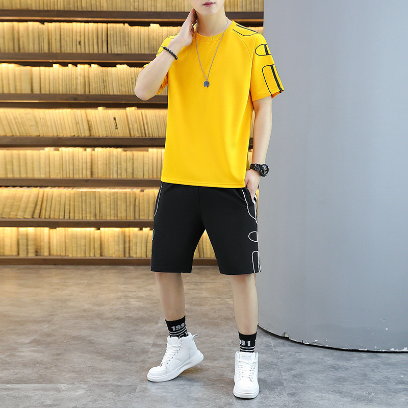 Camiseta deportiva de moda masculina de escuela secundaria camiseta de mangas cortas para niños de escuela secundaria junior ropa adolescente de verano dos piezas