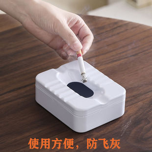 Creative Ashtray for Home Use with Lid, Suitable for Living Room, Stainless Steel, Office, Bedroom, Toilet, Squat Toilet, Ashtray to Prevent Ash from Flying